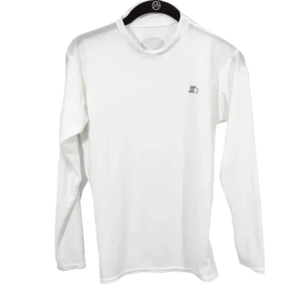 6/$25 Starter White Long Sleeve Dri-Fit Shirt M